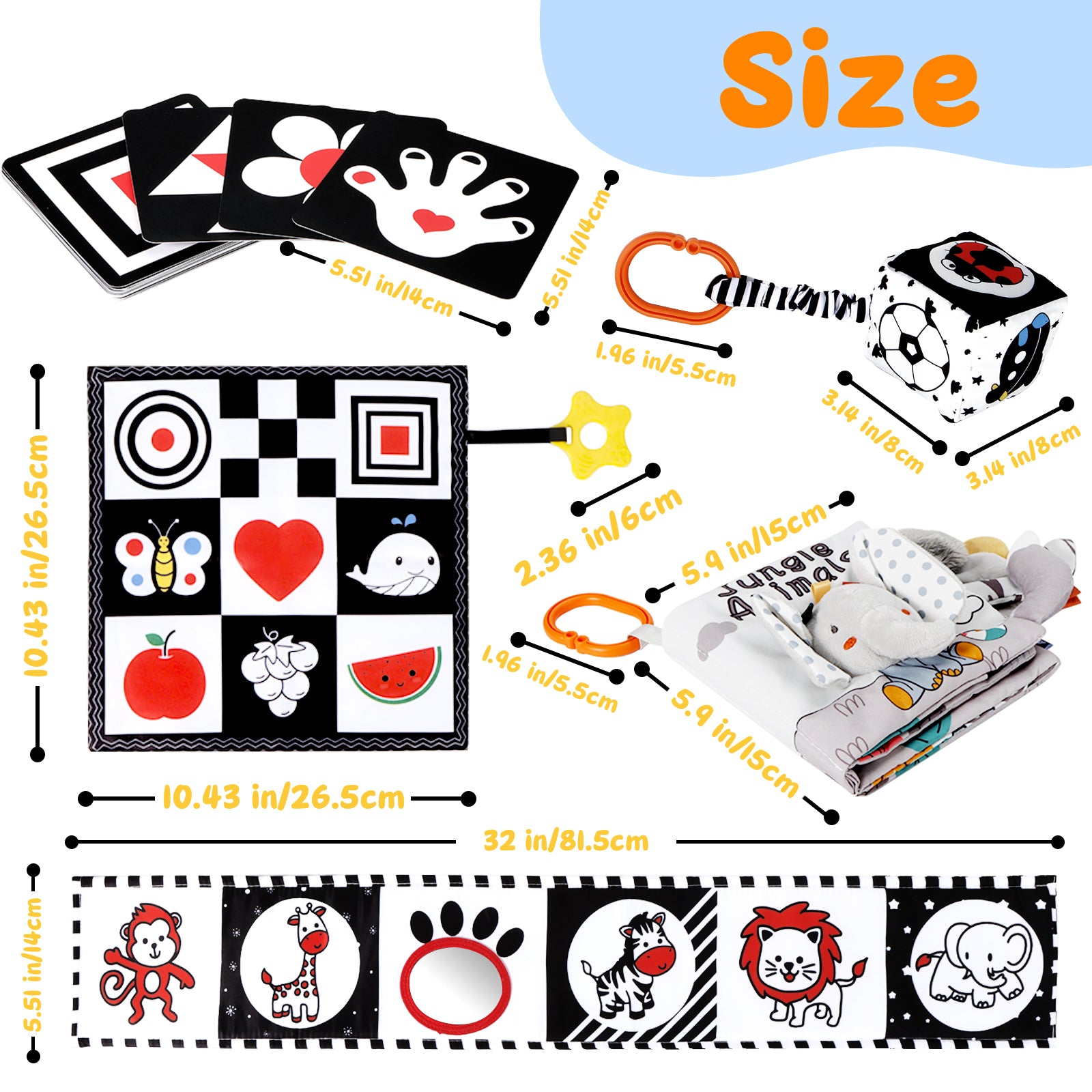 Dreamon 32 PCS Black and White Sensory Toys for Babies,Montessori Toys for  Babies,High Contrast Baby Toys for Toddlers Kids Early Learning Newborn
